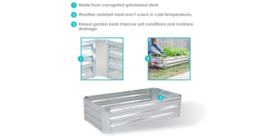 Galvanized Steel Raised Garden Bed