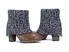 Chris Rib Knit Cuff Chunky Sole Boot, Ivory