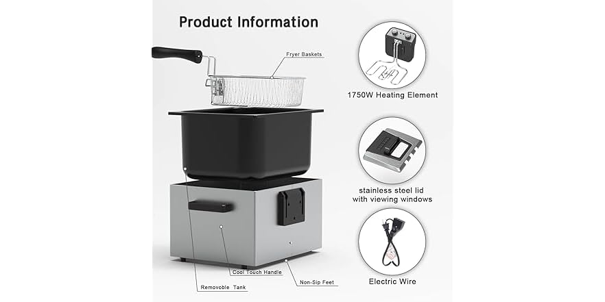 Vexon Electric Deep Fryer – Fast & Easy Frying at Home - Image 3