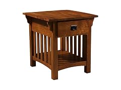 Leick Home Mission End Table Drawer Oak