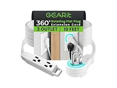 GEARit 10ft Flat Plug Extension Cord