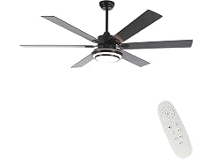 Black LED Ceiling Fan w/ Remote- Choose 62" or 72"