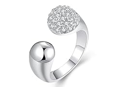 Sterling Silver Resizeable Pave Ring