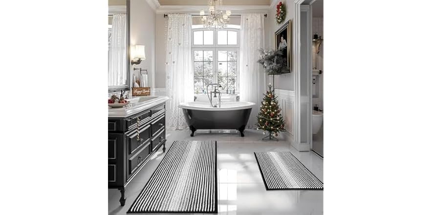 BSICPRO 2 Piece Bathroom Rug Set