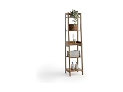 Zenna Home Bamboo Linen Tower with 5 Shelves