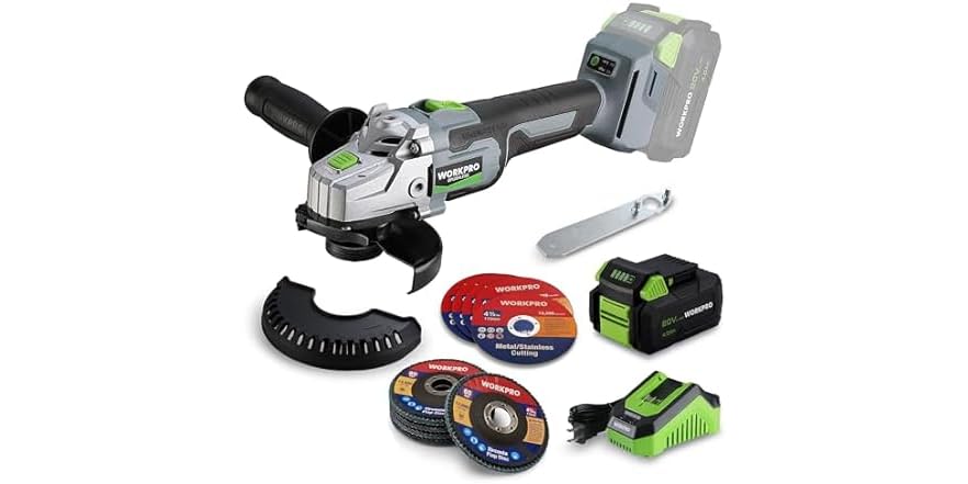 WORKPRO 20V Brushless Grinder w/4.0Ah Batt+Chger