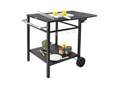 VEVOR Outdoor Grill Dining Cart with Double-Shelf