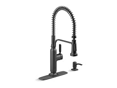 KOHLER Ealing Pre-Rinse Spring Matte Black Single Handle