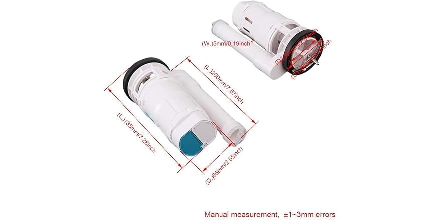 25cm Toilet Tank Dual Flush Valve Kit – Water-Saving Inlet & Drain Set With Push Button