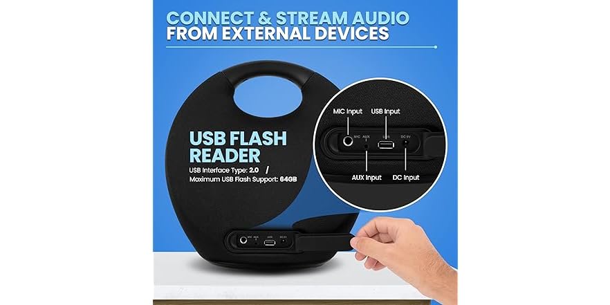 Pyle Mini IPX4 Waterproof Wireless Portable Bluetooth Speaker