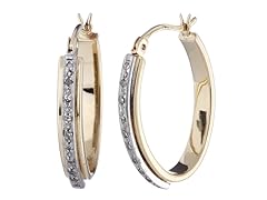 0.10 CT Diamond Earrings Gold Plated