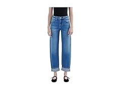 VERVET High Rise Cuff Barrel Leg Jeans