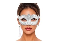 Luxury Mask  (OS) Masquerade Mask Ball Silver