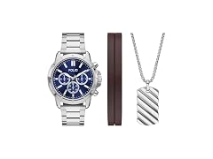 Folio Men Three-Hand Silver-Tone Watch