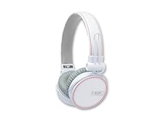 ReF by iLuv Canvas Fabric Exterior On-Ear Headphones - Compatible with Android Smartphones (White)