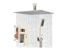 SR SUN RISE Brushed Nickel Ceiling Shower System