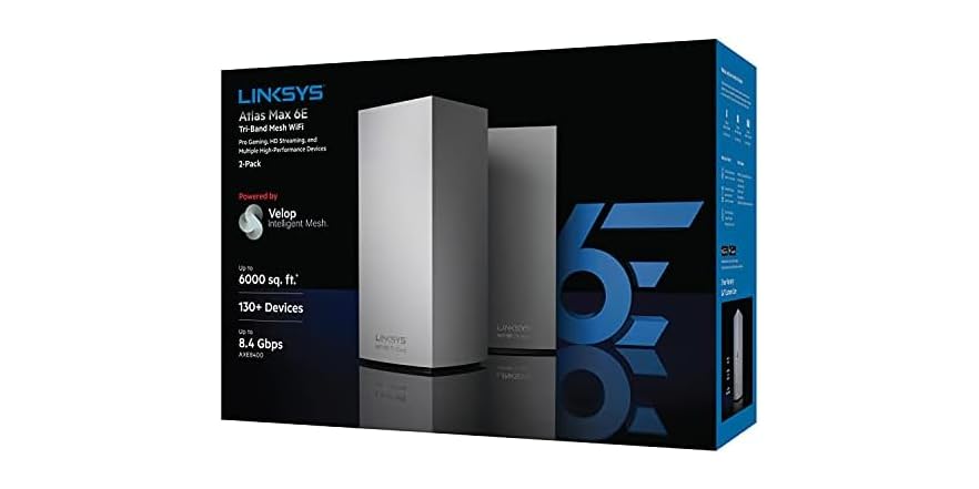 Ebw Insys Router (NEW) Linksys MX8502-AMZ Tri-Band Router, 2pk