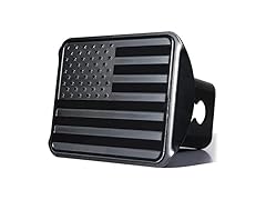 Zone Tech GA0084 USA American Flag Hitch Cover Black