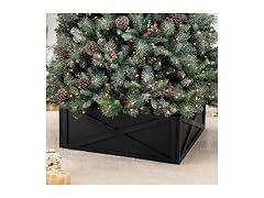 Glitzhome Christmas Tree Collar, 32" L Black Wooden