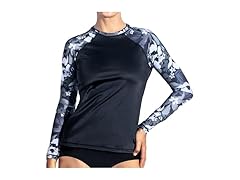 Kanu Surf Women's LS UPF50 Rash Top Black (L)