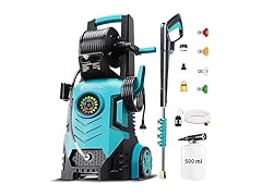 2026new Pressure Washer 5000PSI with Adj-8-Level Touch Screen, 34" Tall Power Washer, 4 Quick Connect Nozzles, Inlet Hose&Filter&500mlFoam Cannon for Cars/Fences/Driveways,Blue (Open Box)