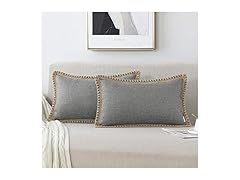 Set of 2 Burlap Linen Pillow Covers