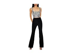 Forever 21 Women (L) Glitter High-rise Flare Pants
