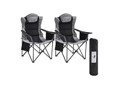 Aohanoi 2 Pack Black/Grey Camping Chairs