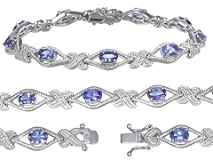 2 CT Silver Tanzanite Infinity Bracelet