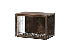 Megidok Wooden Dog Crate Furniture with Cushion