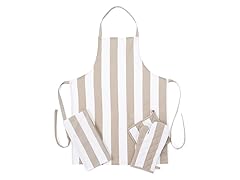 White & Beige Apron Set
