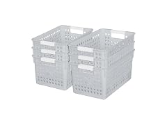 Cetomo Plastic Storage Box, Gray, 6 Pack 