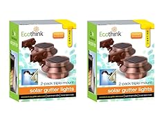 4 Ecothink Multipurpose Solar Gutter/Fence Lights (Two Sets of Two Lights)