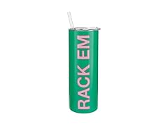 Skinny Travel Tumblers 16-Ounce, Green Pink Rack Em