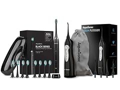 AquaSonic Black Series Toothbrush Flosser Bundle