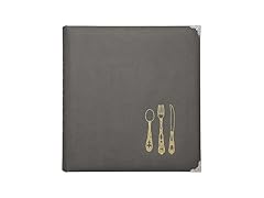 C.R. Gibson Gray Leatherette Lined Recipe Notebook, 11'' x 12''