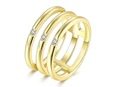 18K Gold Plated Triple Band Ring