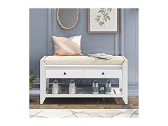 SPOFLYINN Shoe Bench Cushion Storage