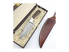 Vetus Hunting Knife Stag Handle Damascus 8"