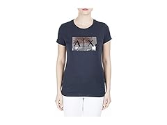 Armani Exchange Womens (XS) Box Logo Sequin Tee