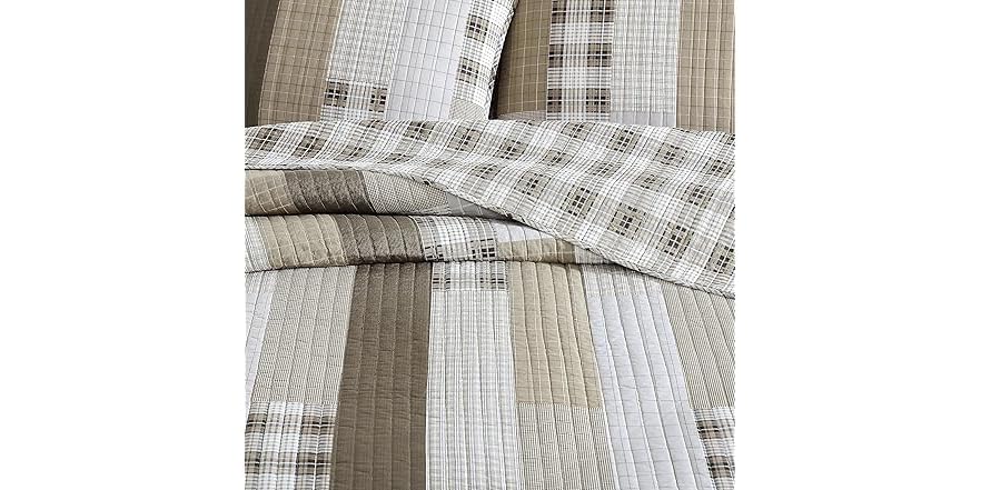 Eddie Bauer Full/Queen Reversible Quilt Set - Cotton Buffalo Plaid Bedding With Matching Shams, Lakehouse Blue