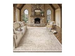 PureCozy Vintage Oriental Beige Area Rug 8'x10'