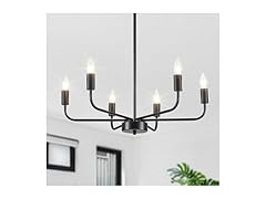 6-Light Industrial Black Chandelier