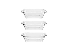 Anchor Hocking Glass Bread Pan Loaf Pan 3Pc