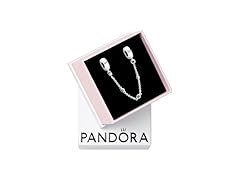 PANDORA Triple Blue Stone Safety Chain Bracelet Charm Moments Bracelets - Stunning Women's Jewelry - Gift for Women - Made with Sterling Silver & Man-Made Crystal, No Box (Open Box)