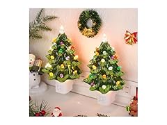 Lakumu 2Pk 6’’ Christmas Tree Night Lights- Green