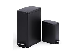 MOVECOM 12 Gal Step-On Trash Can Black