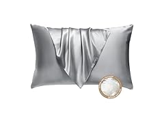 BHZ Grey Satin Goose Feather Pillow