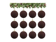 Rokkibom 12pcs brown velvet Christmas balls