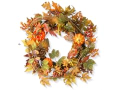 24" Maple Wreath with Pumpkins